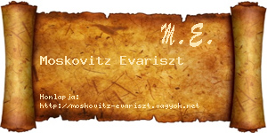 Moskovitz Evariszt névjegykártya
